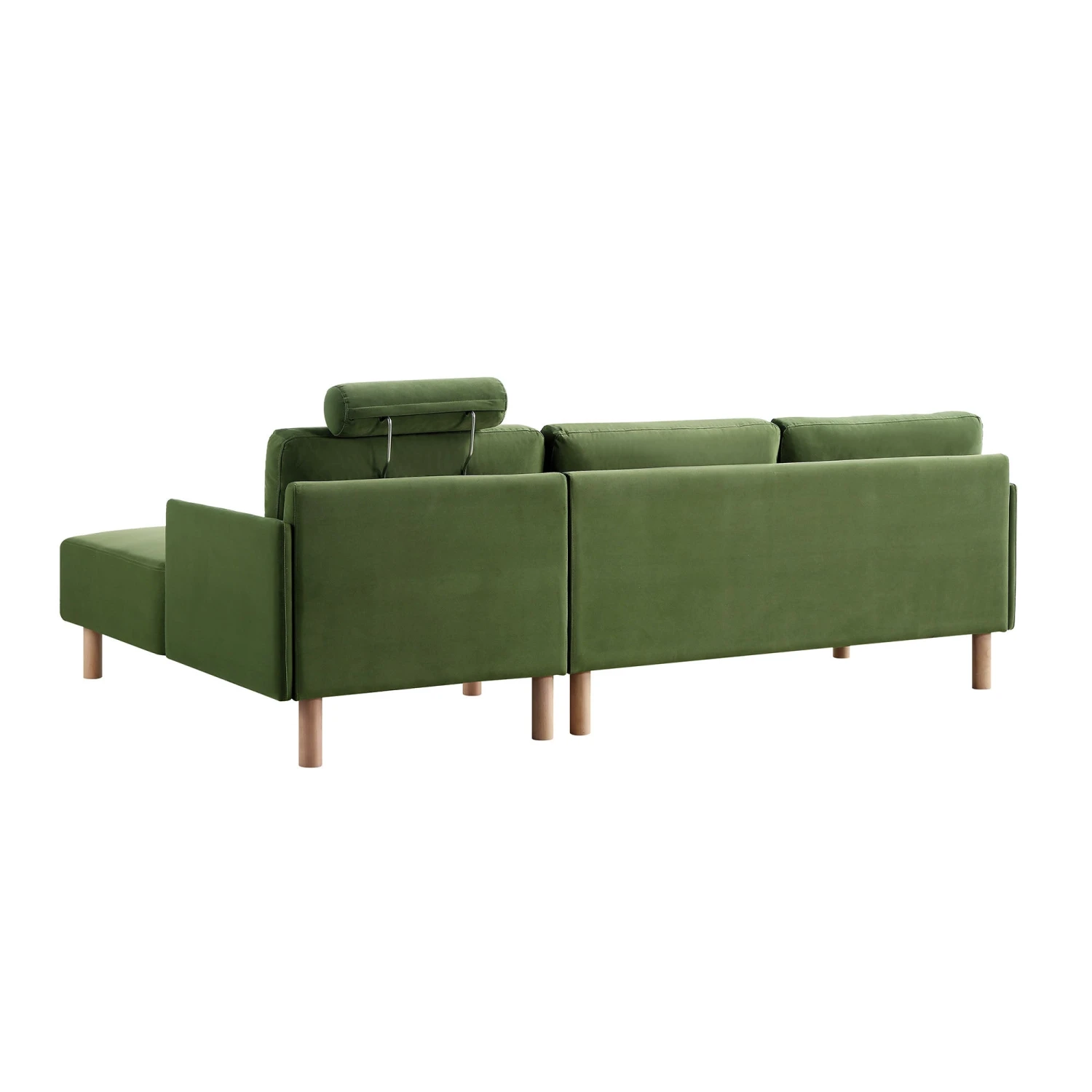 Timber Fern Green Velvet Sofa, Large 3-Seater Chaise Sofa Right Hand Facing 11 Timber Fern Green Velvet Sofa, Large 3-Seater Chaise Sofa Right Hand Facing - Image 11