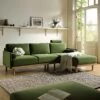 Timber Fern Green Velvet Sofa, Large 3-Seater Chaise Sofa Right Hand Facing -Daals Store GCSF 2402 MOSS VEL RIGHT main