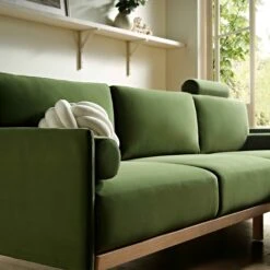 Timber Fern Green Velvet Sofa, Large 3-Seater Chaise Sofa Right Hand Facing 17 Timber Fern Green Velvet Sofa, Large 3-Seater Chaise Sofa Right Hand Facing -Daals Store GCSF 2402 MOSS VEL RIGHT scene3