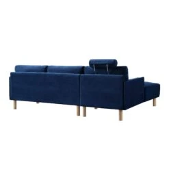 Timber Navy Blue Velvet Sofa, Large 3-Seater Chaise Sofa Left Hand Facing 22 Timber Navy Blue Velvet Sofa, Large 3-Seater Chaise Sofa Left Hand Facing -Daals Store GCSF 2402 NAVY VEL LEFT WB4