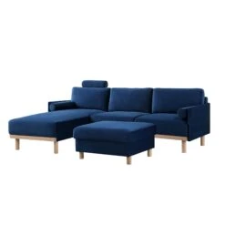Timber Navy Blue Velvet Sofa, Large 3-Seater Chaise Sofa Left Hand Facing 24 Timber Navy Blue Velvet Sofa, Large 3-Seater Chaise Sofa Left Hand Facing -Daals Store GCSF 2402 NAVY VEL LEFT WB6