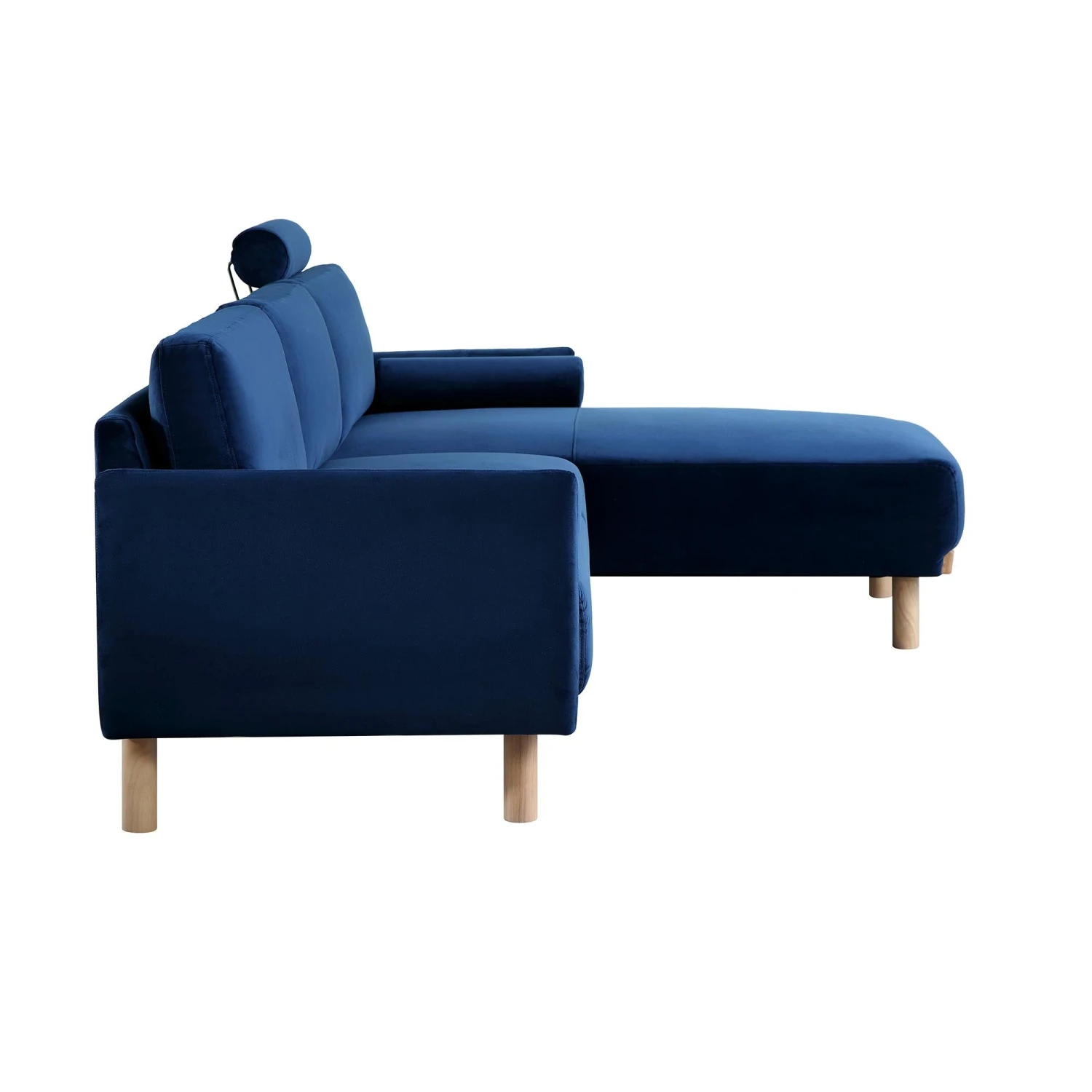 Timber Navy Blue Velvet Sofa, Large 3-Seater Chaise Sofa Right Hand Facing 9 Timber Navy Blue Velvet Sofa, Large 3-Seater Chaise Sofa Right Hand Facing - Image 9
