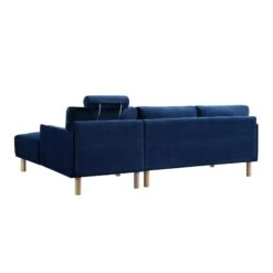 Timber Navy Blue Velvet Sofa, Large 3-Seater Chaise Sofa Right Hand Facing 23 Timber Navy Blue Velvet Sofa, Large 3-Seater Chaise Sofa Right Hand Facing -Daals Store GCSF 2402 NAVY VEL RIGHT WB5