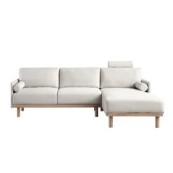 Timber Oatmeal Fabric Sofa, Large 3-Seater Chaise Sofa Right Hand Facing -Daals Store GCSF 2402 OAT FAB RIGHT WB1