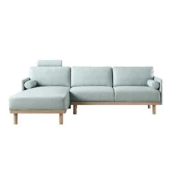 Timber Sage Green Fabric Sofa, Large 3-Seater Chaise Sofa Left Hand Facing 17 Timber Sage Green Fabric Sofa, Large 3-Seater Chaise Sofa Left Hand Facing -Daals Store GCSF 2402 SAGE FAB LEFT WB1