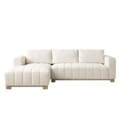 Belsize Beige Boucle Sofa With Wooden Base, Large Chaise Left Hand Facing 16 Belsize Beige Boucle Sofa With Wooden Base, Large Chaise Left Hand Facing -Daals Store GCSF 2404 BEIGE BOU LEFT WB1