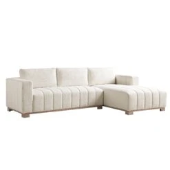 Belsize Beige Boucle Sofa With Wooden Base, Large Chaise Right Hand Facing 16 Belsize Beige Boucle Sofa With Wooden Base, Large Chaise Right Hand Facing -Daals Store GCSF 2404 BEIGE BOU RIGHT WB2