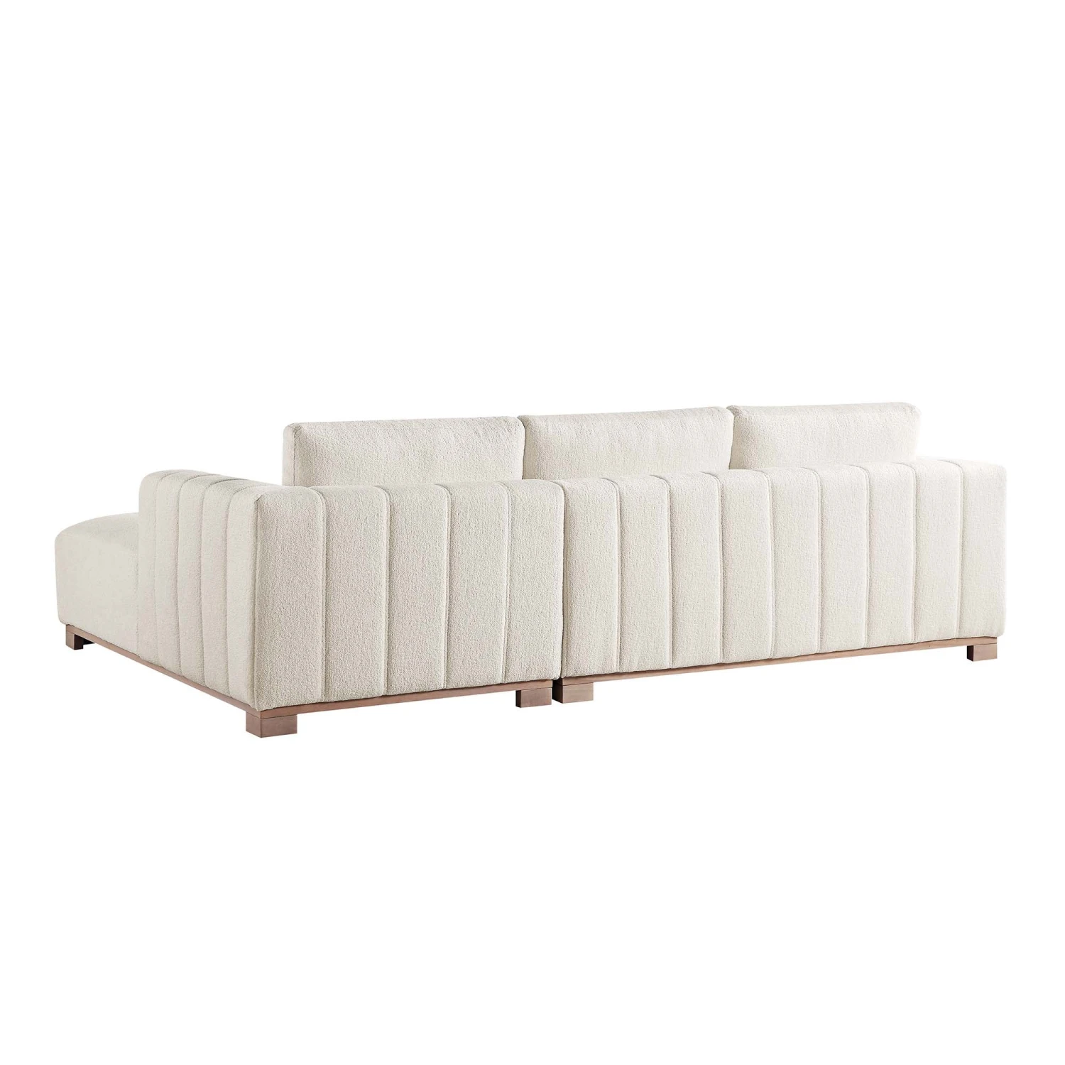 Belsize Beige Boucle Sofa With Wooden Base, Large Chaise Right Hand Facing 9 Belsize Beige Boucle Sofa With Wooden Base, Large Chaise Right Hand Facing - Image 9