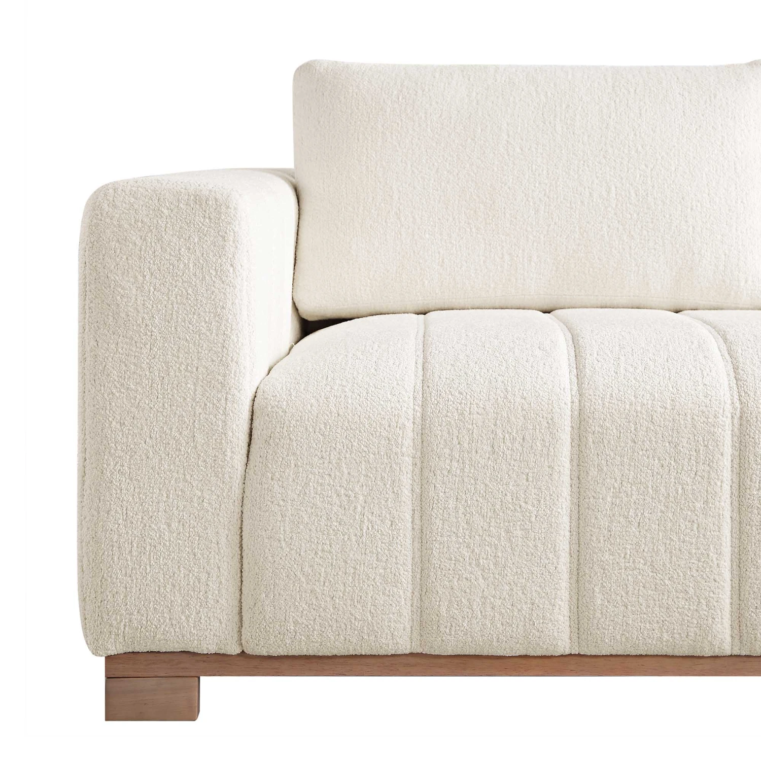 Belsize Beige Boucle Sofa With Wooden Base, Large Chaise Right Hand Facing 11 Belsize Beige Boucle Sofa With Wooden Base, Large Chaise Right Hand Facing - Image 11