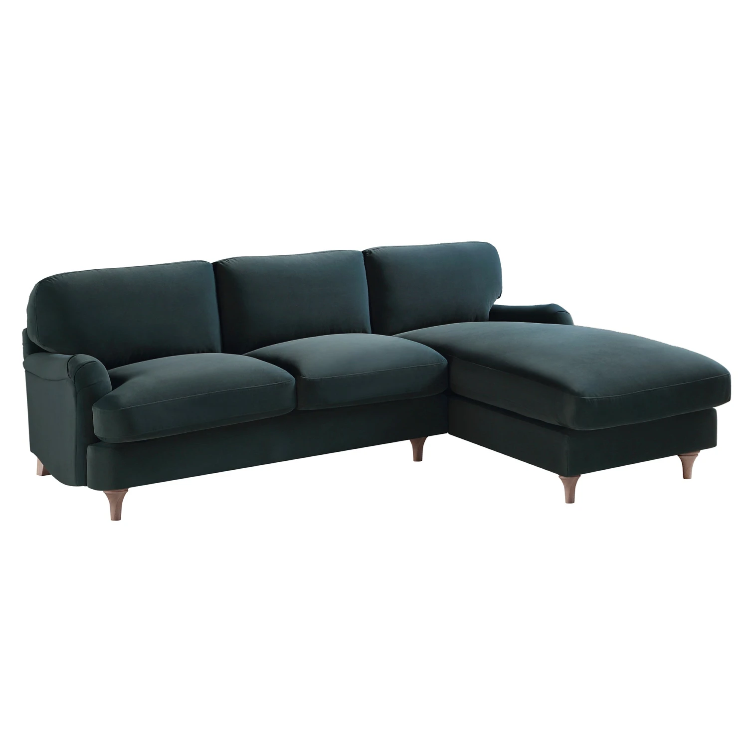 Daphnis Aegean Blue Velvet Sofa, Grande Chaise Sofa Right Hand Facing 6 Daphnis Aegean Blue Velvet Sofa, Grande Chaise Sofa Right Hand Facing - Image 6