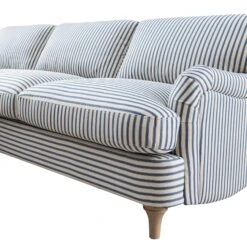 Daphnis Blue Striped Linen Blend Sofa, Grande Chaise Sofa Left Hand Facing -Daals Store GCSF 2443 BLUE STRIPE LEFT detail2