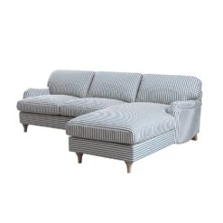 Daphnis Blue Striped Linen Blend Sofa, Grande Chaise Sofa Right Hand Facing 13 Daphnis Blue Striped Linen Blend Sofa, Grande Chaise Sofa Right Hand Facing -Daals Store GCSF 2443 BLUE STRIPE RIGHT WB4