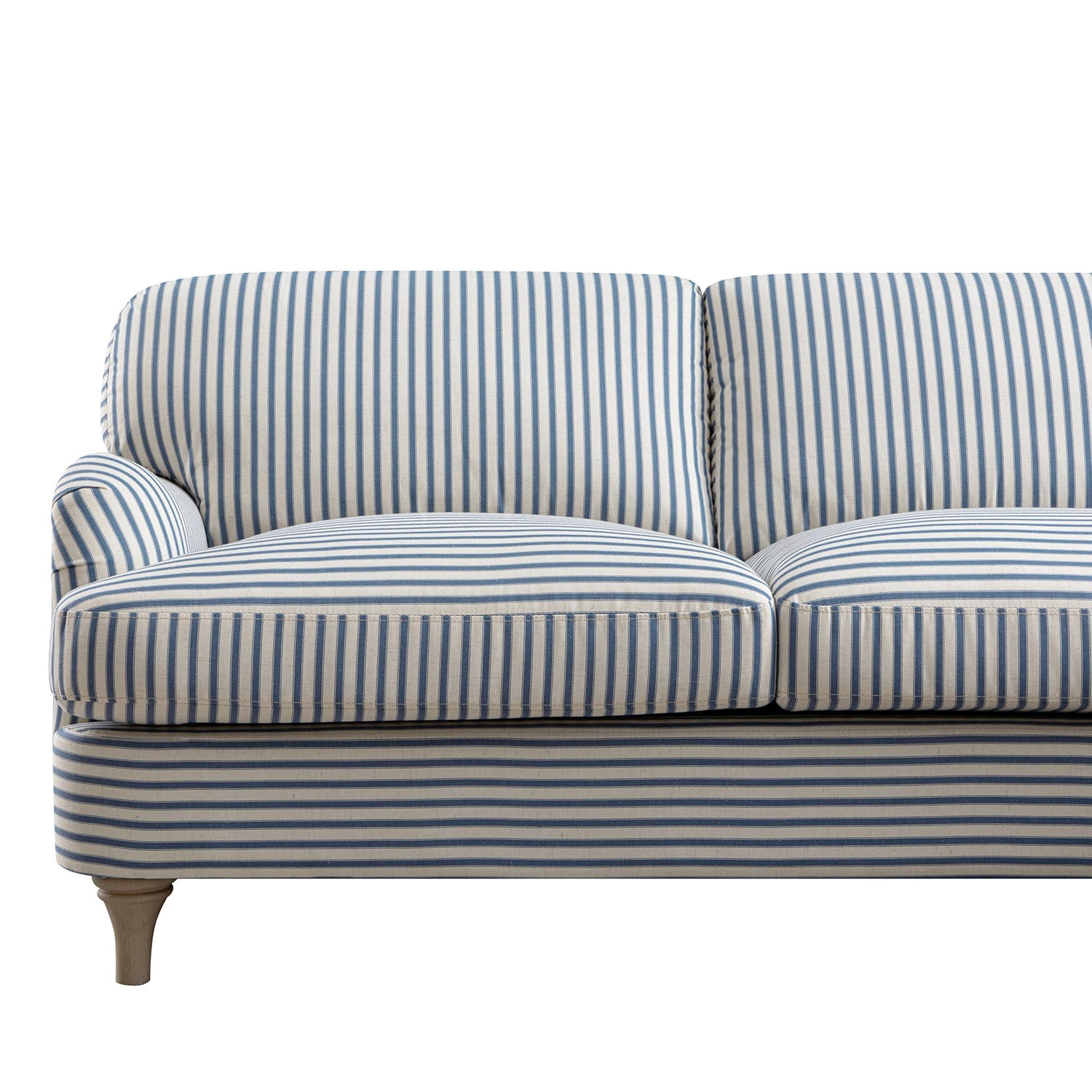 Daphnis Blue Striped Linen Blend Sofa, Grande Chaise Sofa Right Hand Facing 8 Daphnis Blue Striped Linen Blend Sofa, Grande Chaise Sofa Right Hand Facing - Image 8