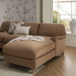 Daphnis Camel Velvet Sofa, Grande Chaise Sofa Right Hand Facing -Daals Store GCSF 2443 CAMEL VEL RIGHT scene3