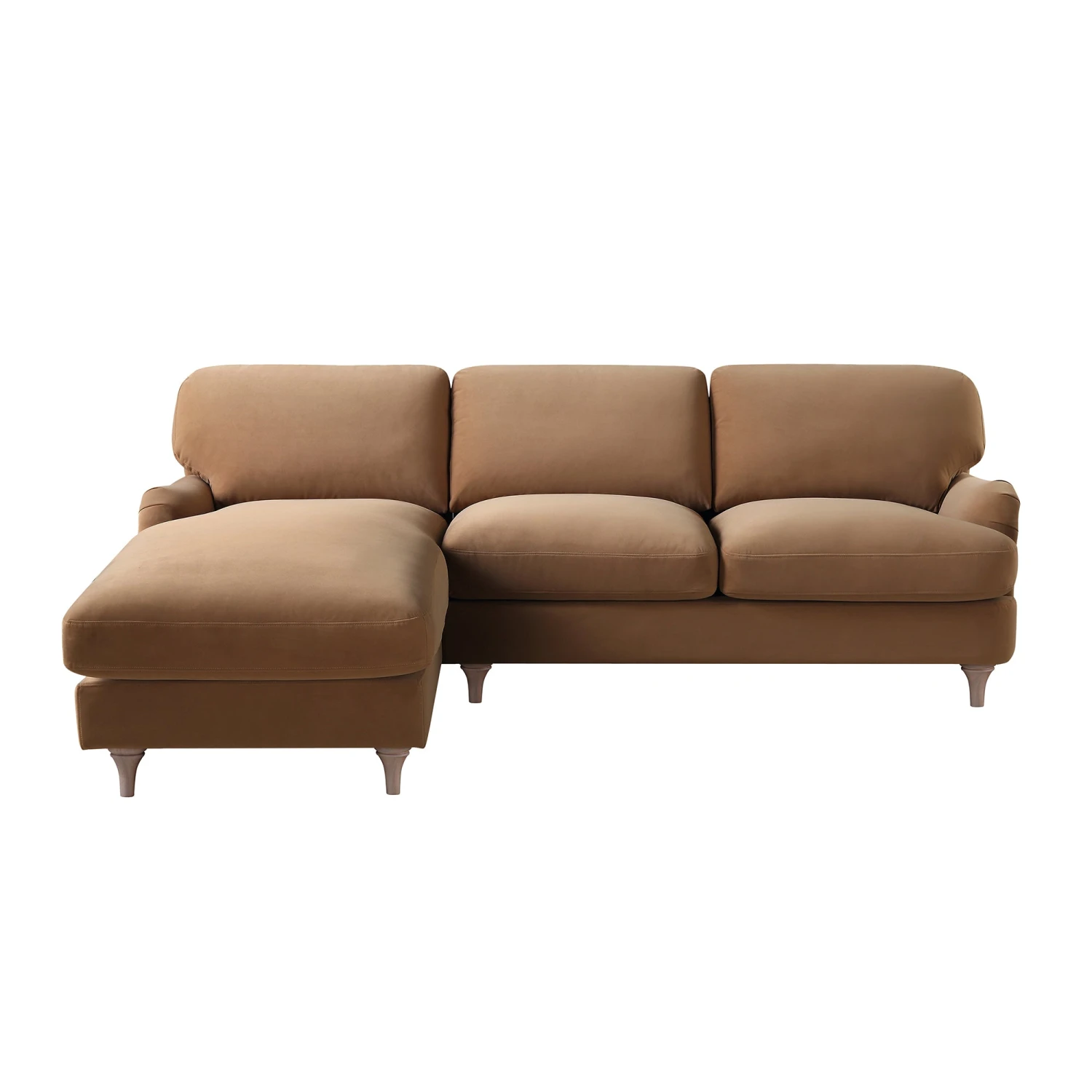 Daphnis Camel Velvet Sofa, Grande Chaise Sofa Left Hand Facing 7 Daphnis Camel Velvet Sofa, Grande Chaise Sofa Left Hand Facing - Image 7
