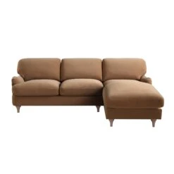Daphnis Camel Velvet Sofa, Grande Chaise Sofa Right Hand Facing -Daals Store GCSF 2443 CAMEL VEL RIGHT WB2