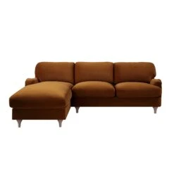 Daphnis Cinnamon Velvet Sofa, Grande Chaise Sofa Left Hand Facing -Daals Store GCSF 2443 CMON VEL LEFT WB1