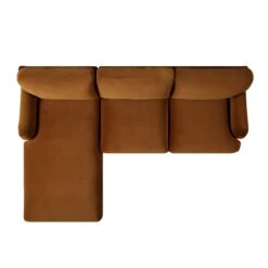 Daphnis Cinnamon Velvet Sofa, Grande Chaise Sofa Left Hand Facing -Daals Store GCSF 2443 CMON VEL LEFT WB5