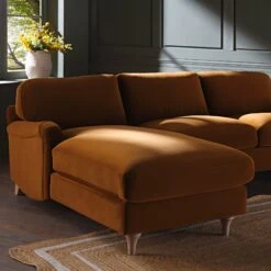 Daphnis Cinnamon Velvet Sofa, Grande Chaise Sofa Left Hand Facing -Daals Store GCSF 2443 CMON VEL LEFT scene3