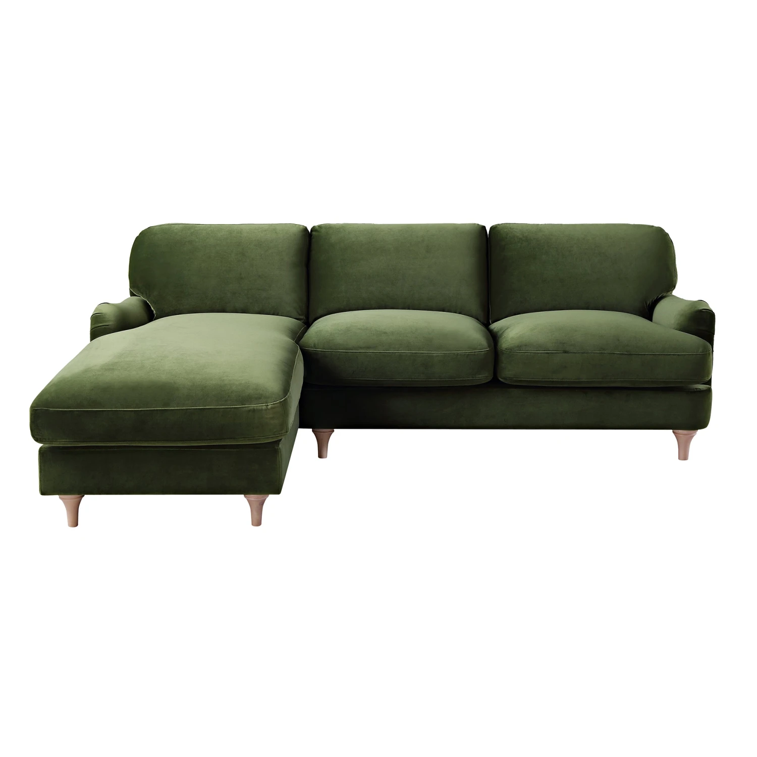 Daphnis Fern Green Velvet Sofa, Grande Chaise Sofa Left Hand Facing 5 Daphnis Fern Green Velvet Sofa, Grande Chaise Sofa Left Hand Facing - Image 5