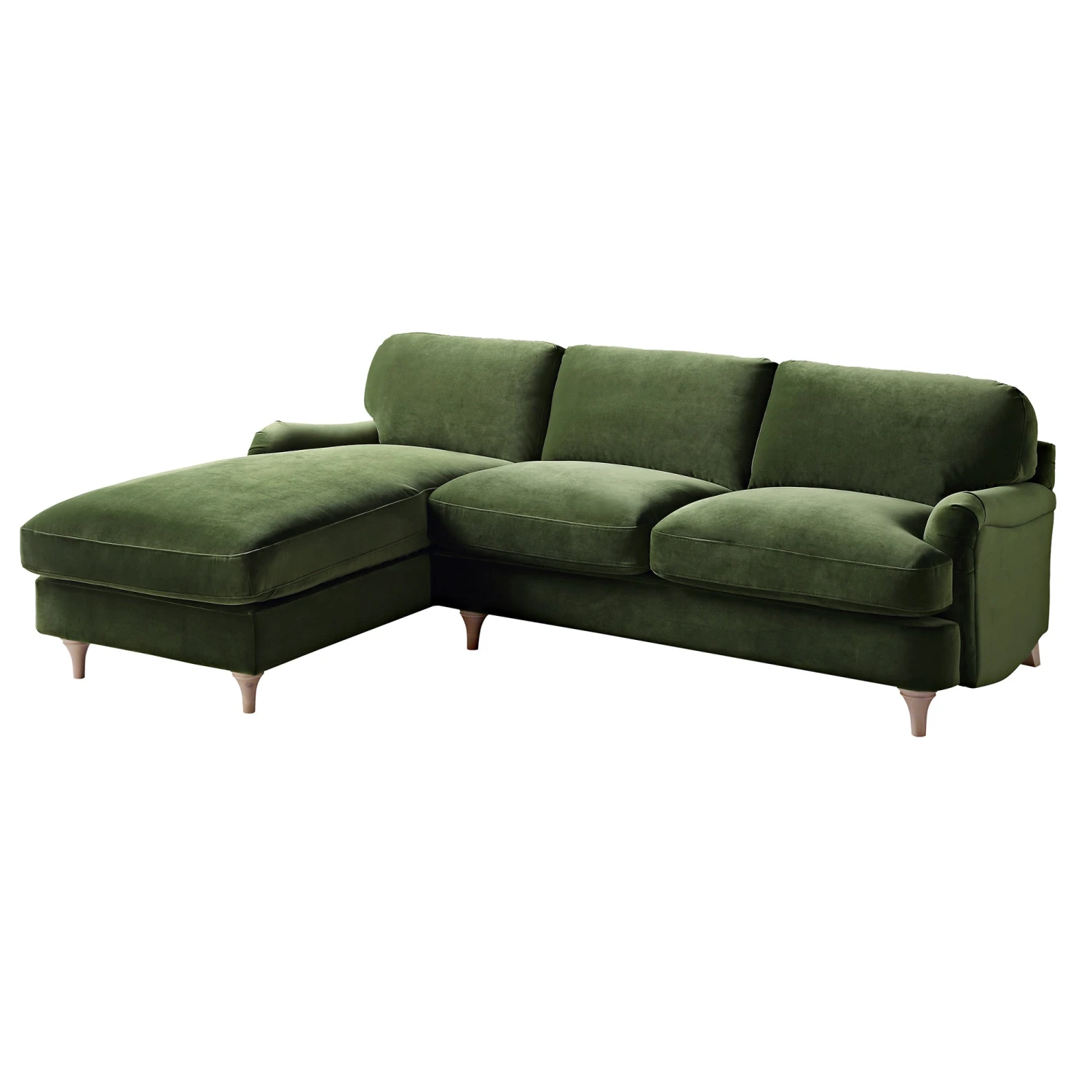 Daphnis Fern Green Velvet Sofa, Grande Chaise Sofa Left Hand Facing 6 Daphnis Fern Green Velvet Sofa, Grande Chaise Sofa Left Hand Facing - Image 6