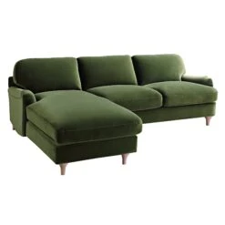 Daphnis Fern Green Velvet Sofa, Grande Chaise Sofa Left Hand Facing 23 Daphnis Fern Green Velvet Sofa, Grande Chaise Sofa Left Hand Facing -Daals Store GCSF 2443 FERN VEL LEFT WB5