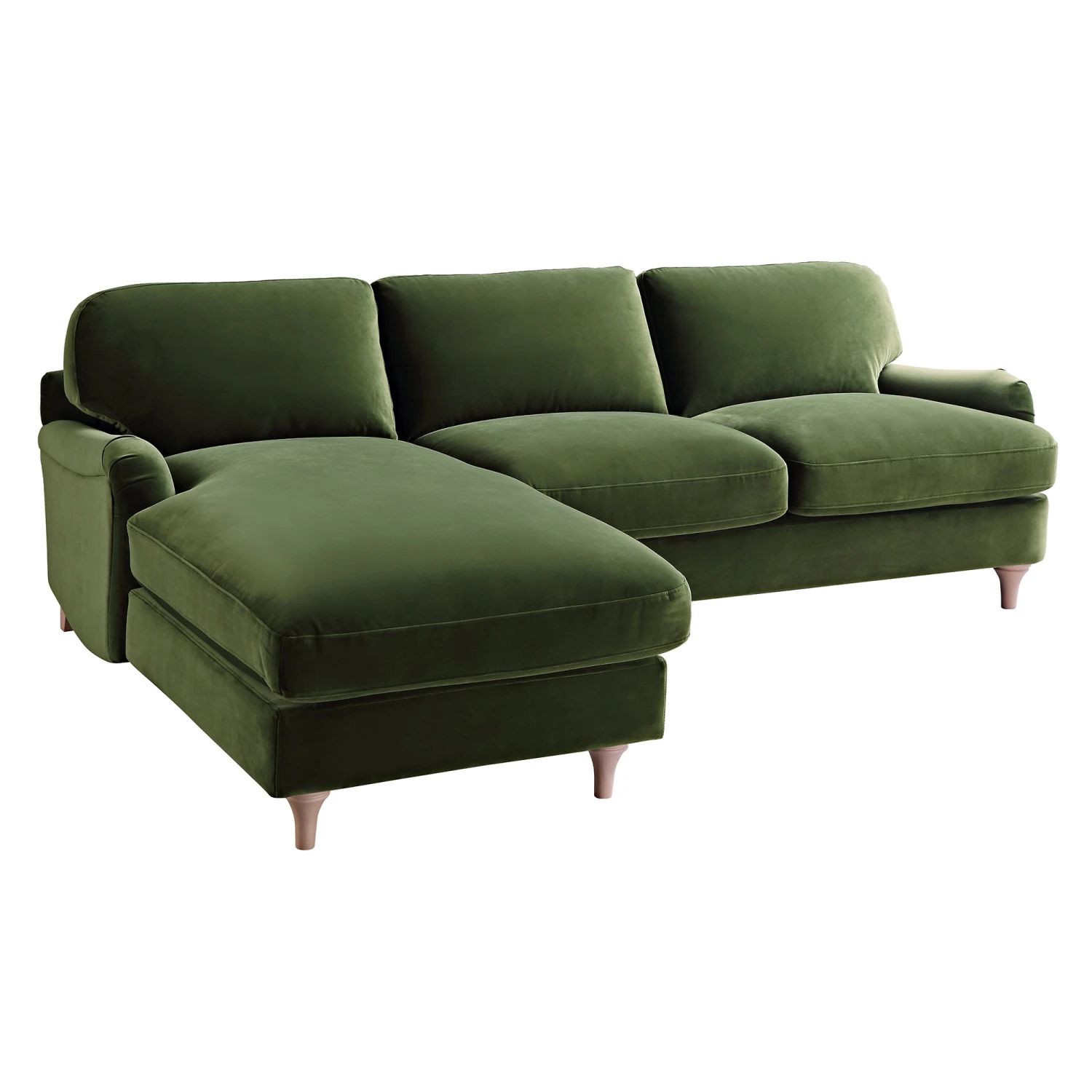 Daphnis Fern Green Velvet Sofa, Grande Chaise Sofa Left Hand Facing 10 Daphnis Fern Green Velvet Sofa, Grande Chaise Sofa Left Hand Facing - Image 10