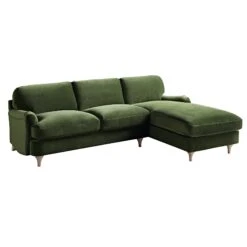 Daphnis Fern Green Velvet Sofa, Grande Chaise Sofa Right Hand Facing 19 Daphnis Fern Green Velvet Sofa, Grande Chaise Sofa Right Hand Facing -Daals Store GCSF 2443 FERN VEL RIGHT WB2