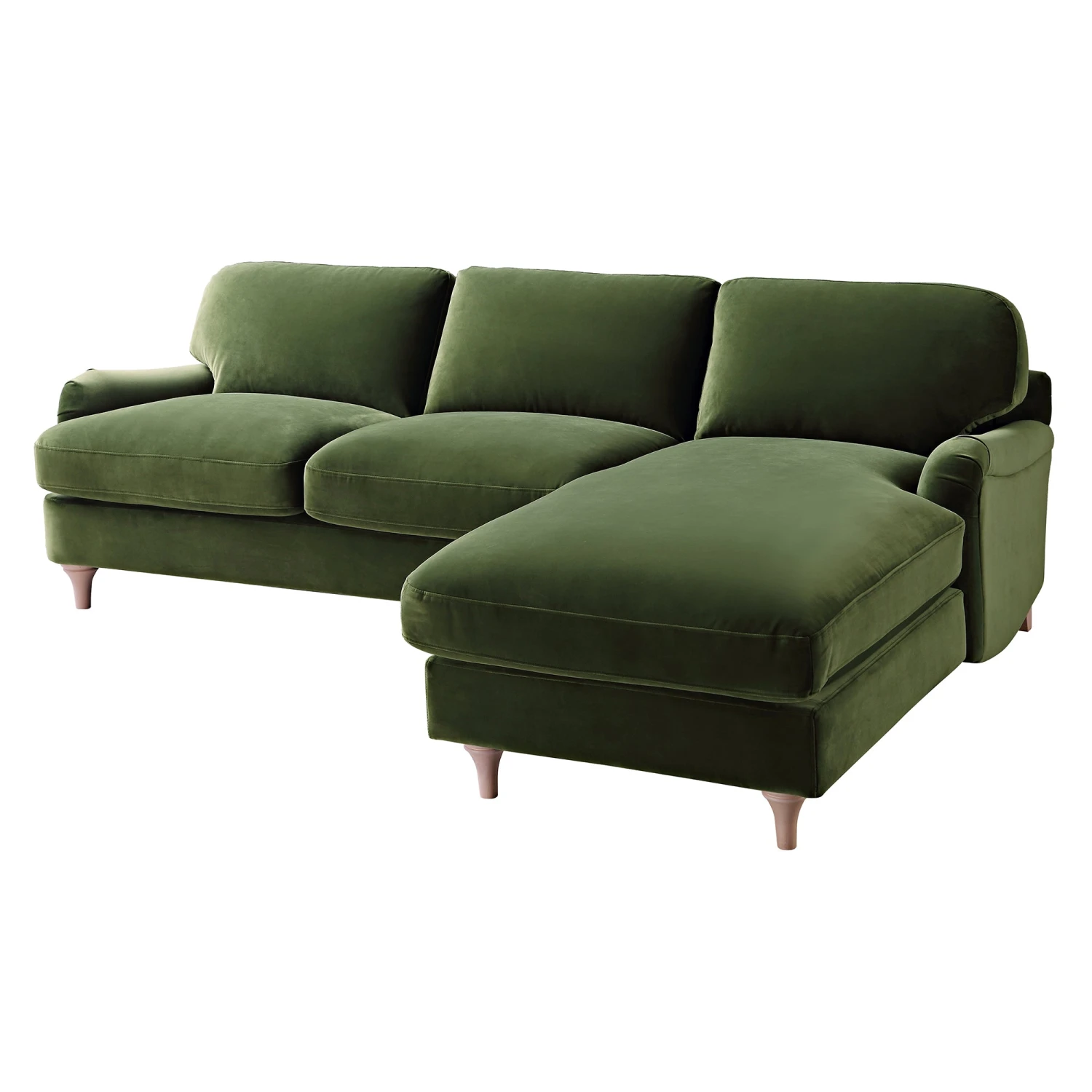 Daphnis Fern Green Velvet Sofa, Grande Chaise Sofa Right Hand Facing 10 Daphnis Fern Green Velvet Sofa, Grande Chaise Sofa Right Hand Facing - Image 10