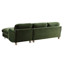 Daphnis Fern Green Velvet Sofa, Grande Chaise Sofa Right Hand Facing 24 Daphnis Fern Green Velvet Sofa, Grande Chaise Sofa Right Hand Facing -Daals Store GCSF 2443 FERN VEL RIGHT WB6