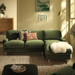 Daphnis Fern Green Velvet Sofa, Grande Chaise Sofa Right Hand Facing 16 Daphnis Fern Green Velvet Sofa, Grande Chaise Sofa Right Hand Facing -Daals Store GCSF 2443 FERN VEL RIGHT scene2
