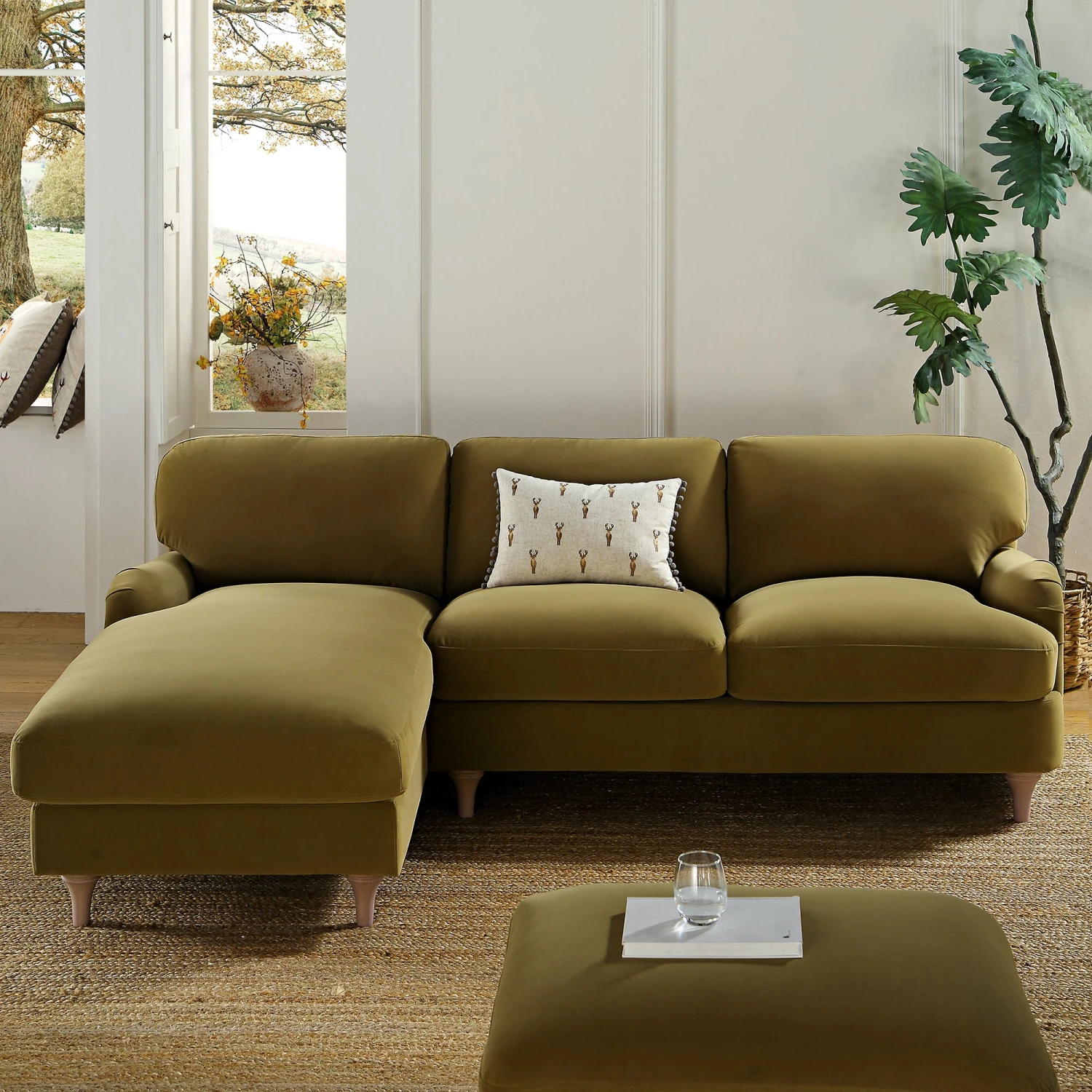 Daphnis Fudge Velvet Sofa, Grande Chaise Sofa Left Hand Facing 3 Daphnis Fudge Velvet Sofa, Grande Chaise Sofa Left Hand Facing - Image 3