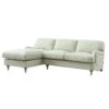 Daphnis Green Striped Linen Blend Sofa, Grande Chaise Sofa Left Hand Facing -Daals Store GCSF 2443 GREEN STRIPE LEFT WB1