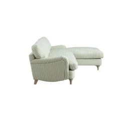Daphnis Green Striped Linen Blend Sofa, Grande Chaise Sofa Right Hand Facing 14 Daphnis Green Striped Linen Blend Sofa, Grande Chaise Sofa Right Hand Facing -Daals Store GCSF 2443 GREEN STRIPE RIGHT WB4