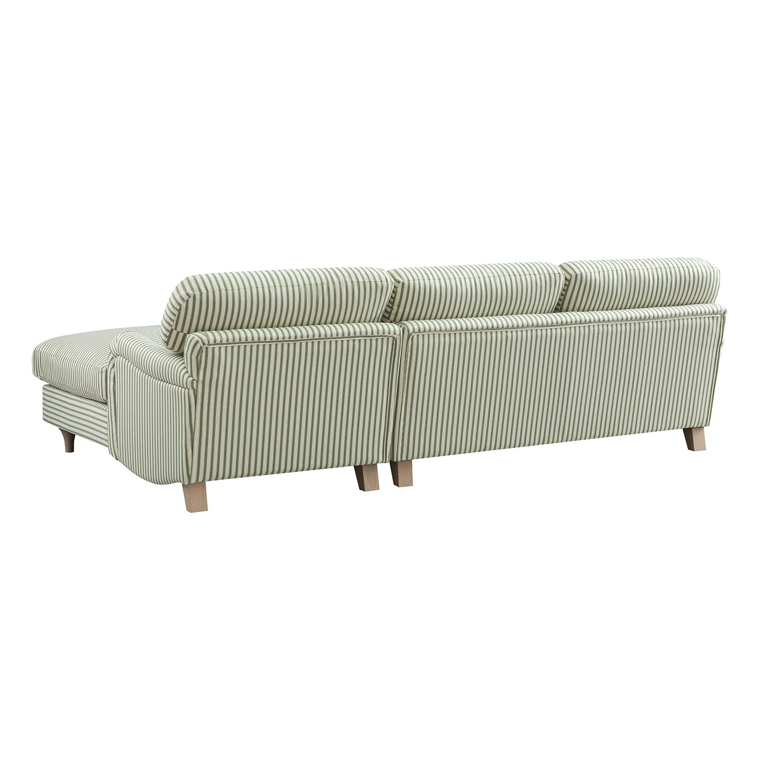 Daphnis Green Striped Linen Blend Sofa, Grande Chaise Sofa Right Hand Facing 6 Daphnis Green Striped Linen Blend Sofa, Grande Chaise Sofa Right Hand Facing - Image 6