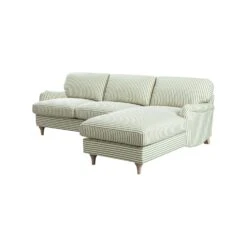 Daphnis Green Striped Linen Blend Sofa, Grande Chaise Sofa Right Hand Facing 16 Daphnis Green Striped Linen Blend Sofa, Grande Chaise Sofa Right Hand Facing -Daals Store GCSF 2443 GREEN STRIPE RIGHT WB6