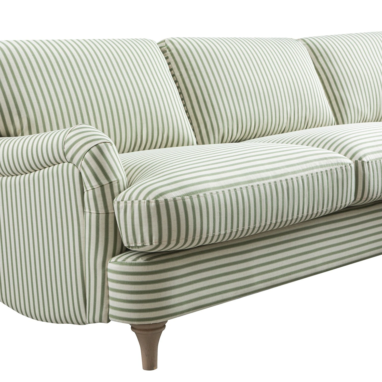 Daphnis Green Striped Linen Blend Sofa, Grande Chaise Sofa Right Hand Facing 8 Daphnis Green Striped Linen Blend Sofa, Grande Chaise Sofa Right Hand Facing - Image 8