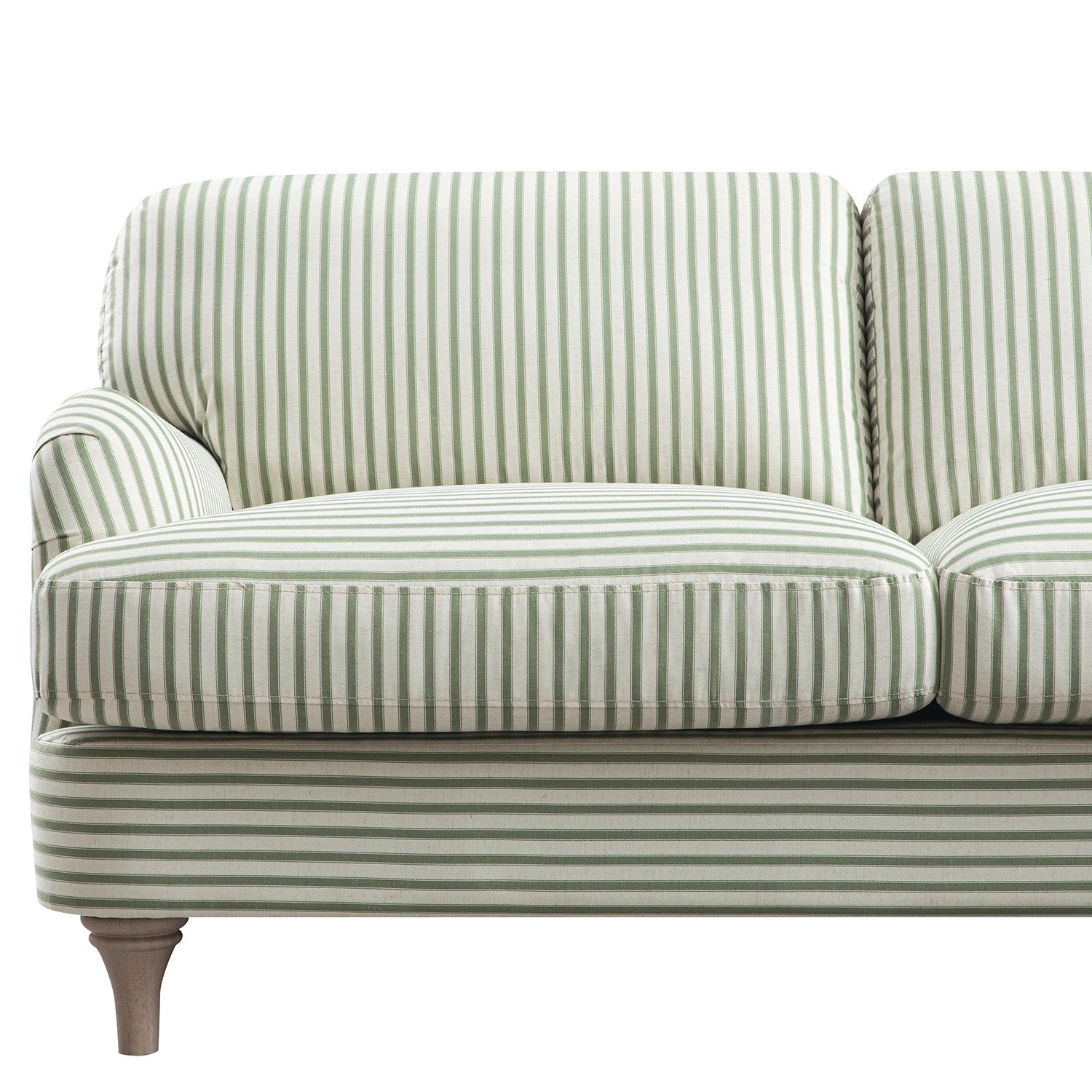 Daphnis Green Striped Linen Blend Sofa, Grande Chaise Sofa Right Hand Facing 9 Daphnis Green Striped Linen Blend Sofa, Grande Chaise Sofa Right Hand Facing - Image 9