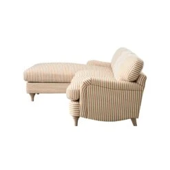 Daphnis Ochre Striped Linen Blend Sofa, Grande Chaise Sofa Left Hand Facing -Daals Store GCSF 2443 OCHRE STRIPE LEFT WB4