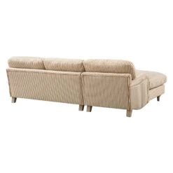 Daphnis Ochre Striped Linen Blend Sofa, Grande Chaise Sofa Left Hand Facing -Daals Store GCSF 2443 OCHRE STRIPE LEFT WB6