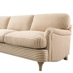 Daphnis Ochre Striped Linen Blend Sofa, Grande Chaise Sofa Left Hand Facing -Daals Store GCSF 2443 OCHRE STRIPE LEFT detail1