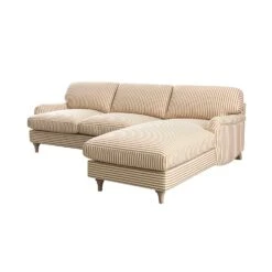 Daphnis Ochre Striped Linen Blend Sofa, Grande Chaise Sofa Right Hand Facing 12 Daphnis Ochre Striped Linen Blend Sofa, Grande Chaise Sofa Right Hand Facing -Daals Store GCSF 2443 OCHRE STRIPE RIGHT WB3