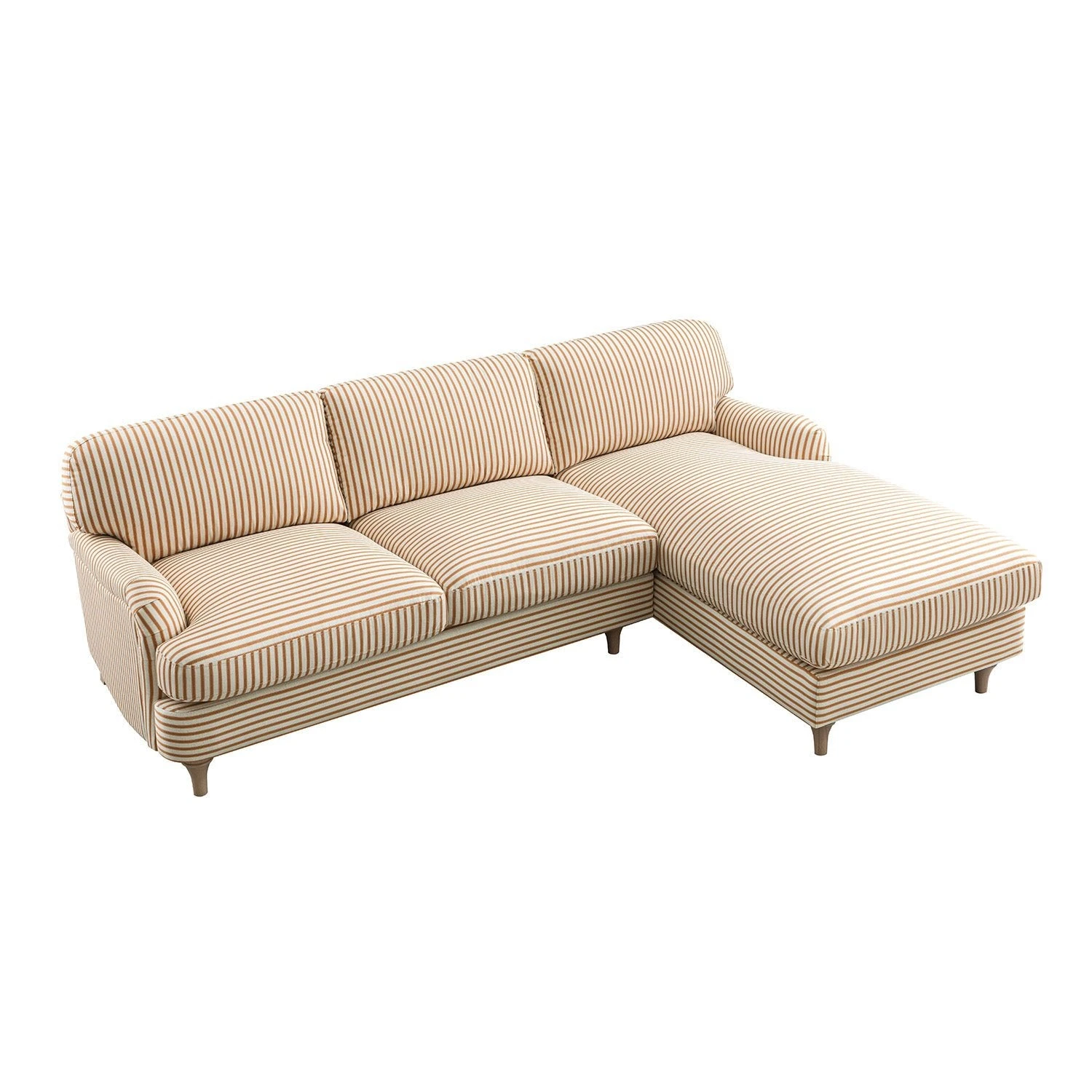 Daphnis Ochre Striped Linen Blend Sofa, Grande Chaise Sofa Right Hand Facing 5 Daphnis Ochre Striped Linen Blend Sofa, Grande Chaise Sofa Right Hand Facing - Image 5