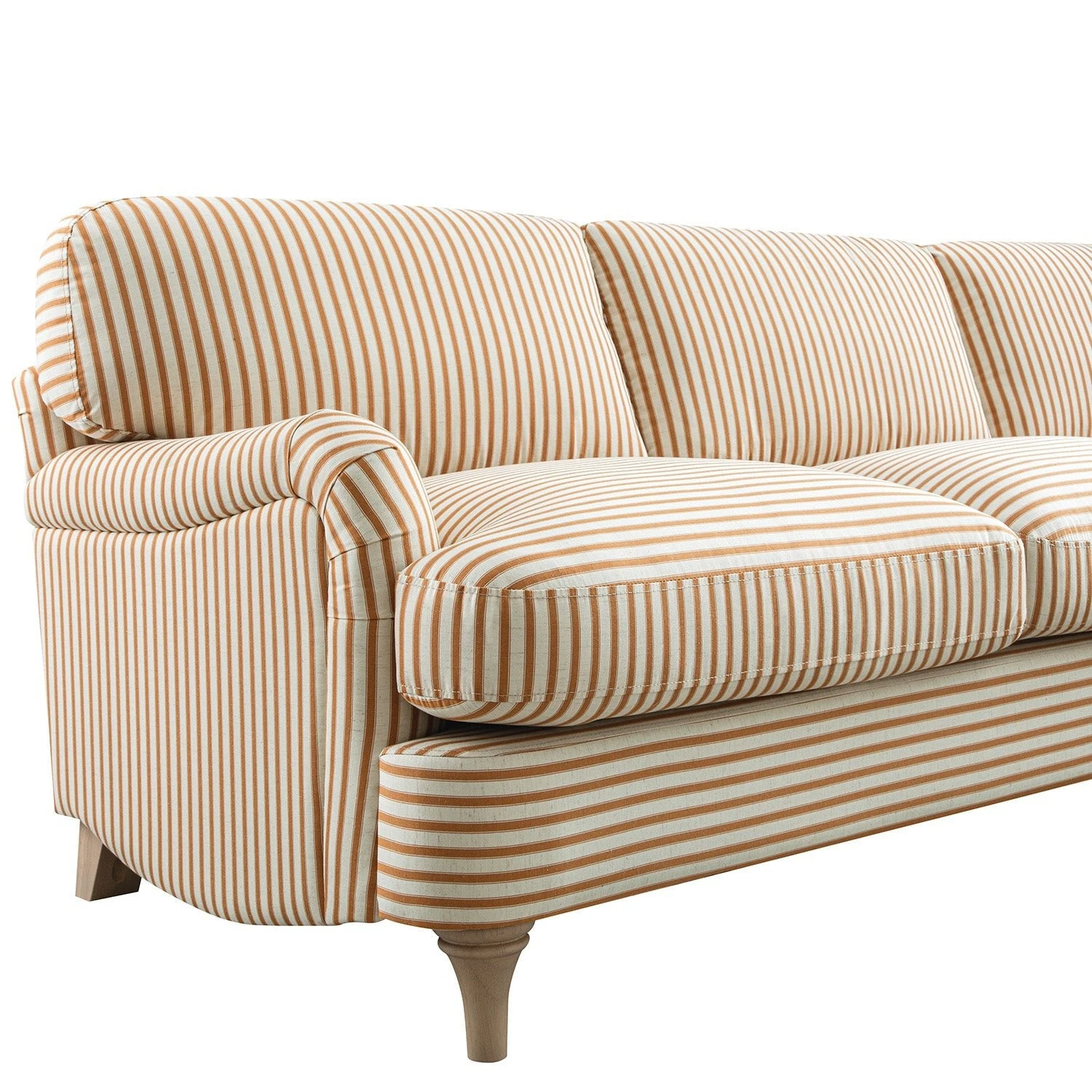 Daphnis Ochre Striped Linen Blend Sofa, Grande Chaise Sofa Right Hand Facing 8 Daphnis Ochre Striped Linen Blend Sofa, Grande Chaise Sofa Right Hand Facing - Image 8