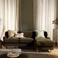 Daphnis Seaweed Velvet Sofa, Grande Chaise Sofa Right Hand Facing -Daals Store GCSF 2443 SWEED VEL RIGHT scene1