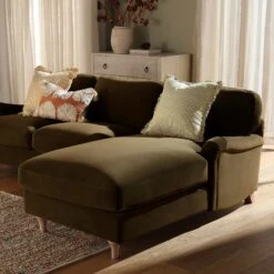 Daphnis Seaweed Velvet Sofa, Grande Chaise Sofa Right Hand Facing -Daals Store GCSF 2443 SWEED VEL RIGHT scene3