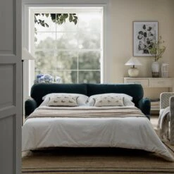 Daphnis Aegean Blue Velvet Sofa Bed, Large 3-Seater -Daals Store GCSF 2603 AEGEAN VEL 3ST scene2