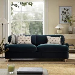 Daphnis Aegean Blue Velvet Sofa Bed, Large 3-Seater -Daals Store GCSF 2603 AEGEAN VEL 3ST scene4