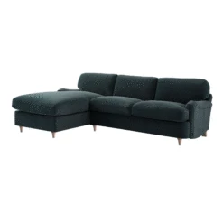 Daphnis Aegean Blue Velvet Sofa Bed, Grande Chaise Left Hand Facing 14 Daphnis Aegean Blue Velvet Sofa Bed, Grande Chaise Left Hand Facing -Daals Store GCSF 2603 AEGEAN VEL LEFT GIF