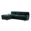 Daphnis Aegean Blue Velvet Sofa Bed, Grande Chaise Left Hand Facing